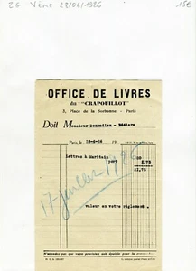 Paris V ème 3 Place de la Sorbonne - Office du Livre du Crapouillot 26/06/1926 - Picture 1 of 1
