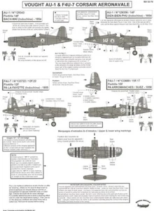 Berna Decals 1/32 VOUGHT AU-1 & F4U-7 CORSAIR French Navy in Indochina & Suez - Picture 1 of 2