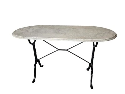 table de café / table de bistrot en fonte et marbre  - Photo 1/4