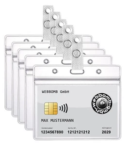 5x Ausweishülle ZIP Kartenhalter wasserdicht + CLIP Ausweis Karten Schutzhülle - Bild 1 von 7