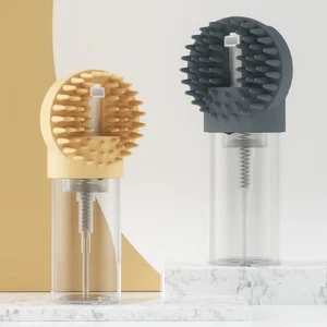 Bath Brush for Pets with Silicone Bristles for Easy Cleaning and Massage - Photo 1/11