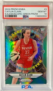 2024 WNBA PRIZM KALEIDOSCOPIC GREEN ROOKIE CAITLIN CLARK INDIANA FEVER PSA 10 - Picture 1 of 2