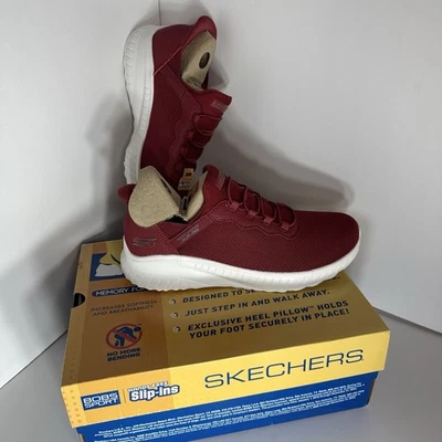 Skechers Bobs Squad Chaos Daily Inspiration Womens Athletic Sneaker Red New - Image 1 of 4
