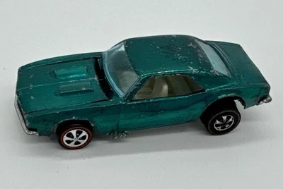 Hot Wheels Redline 1967 Custom CAMARO Teal Aqua w/ White Interior. Original HK - Image 1 of 4