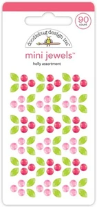 3 Pack Doodlebug Adhesive Mini Jewels-Holly, Tinsel Time 5A002HKS-1GK4H - Picture 1 of 1