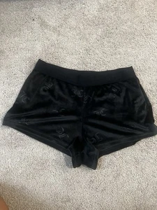 Vintage Velour Women’s Juicy Couture Black Shorts Size Medium - Picture 1 of 3