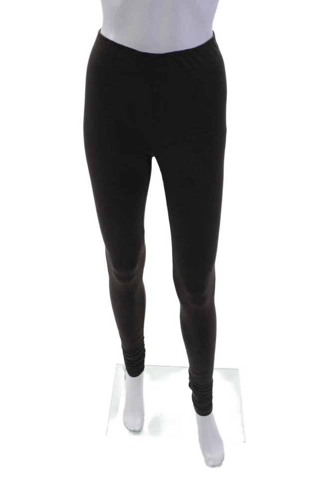Leggings largos elásticos para mujer Norma Kamali marrón liso talla S Foto 1 de 4