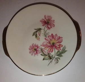 Vintage Hand Painted Plate Pink Floral Porcelain - Picture 1 of 3