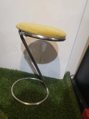 Troy Sunshade Art Deco Z Stool in the manner of Gilbert Rohde Chrome Cloth Seat - Image 1 of 4