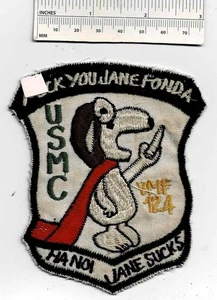Large Vietnam War SNOOPY F*** You JANE FONDA - Hanoi Jane Sucks - VMF-124 Patch - Picture 1 of 2