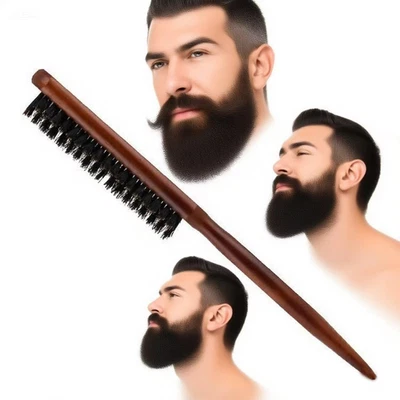 Men'S Wood Hair and Beard Brush – Soft Boar Bristles – Massages and Exfoliates S - Image 1 of 4