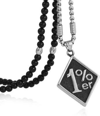 Collar colgante BLEUM CADE Genial de acero inoxidable 316L 1% er para hombre, negro...  Foto 1 de 4