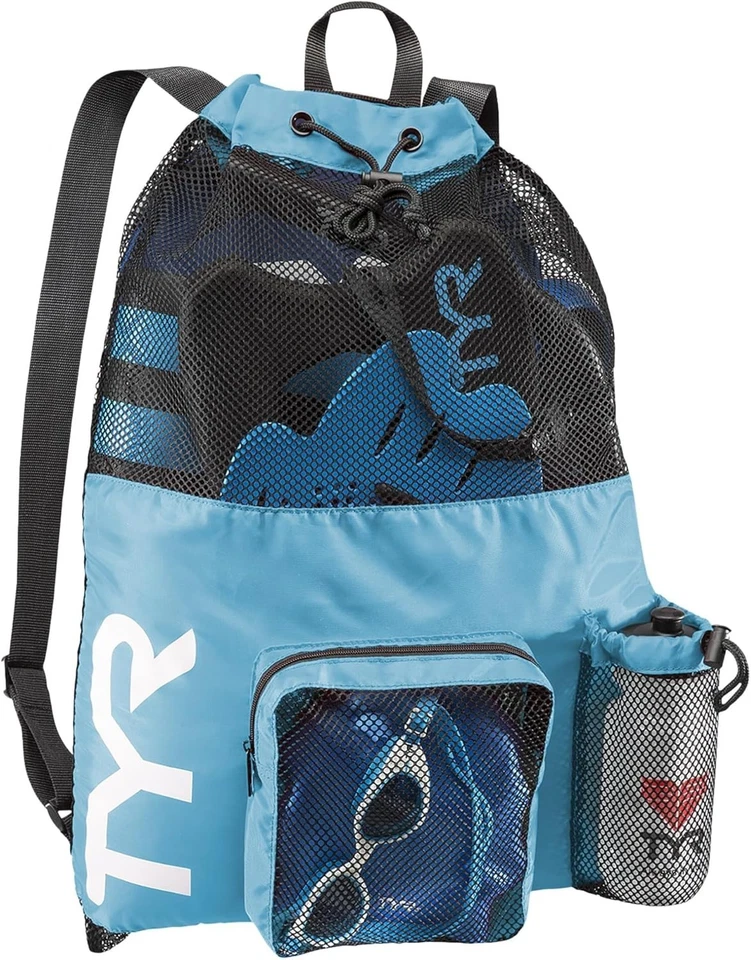 Mochila Big Mesh Mummy para Natación, Gimnasio y Equipo de Entrenamiento, Azul, Capacidad 40 Litros Foto 1 de 1
