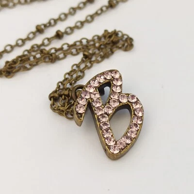 Collar Michal Negrin Letra B Nombre Letras Iniciales Cristales Rosa Claro Regalo Foto 1 de 4