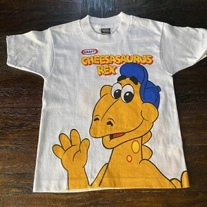 Vintage RARE 90s Kraft Mac and Cheese Cheesasaurus Rex Tee KIDS White - Picture 1 of 10