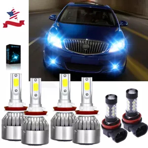 For Buick Verano 2012-2017 8000k 6X LED Headlight High/Low+ Fog Lights Bulbs Kit - Picture 1 of 12