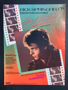 Pubblicità Stampa Rick Springfield 14"x10" Difficile da Tenere LP Pubblicità - Foto 1 di 1