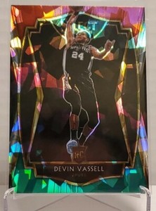 Devin Vassell RC 2020-21 Select Red White Green Cracked Ice Prizm Premier Level 