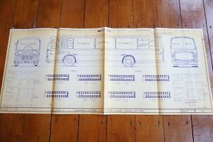 1976 Plaxtons Panorama Supreme Coach Class Chart Bus Technical Drawing