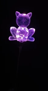 1 Set Cat Kitten Puppy Clear Acrylic Solar Garden Yard Patio Stick Stake Light - Picture 1 of 8