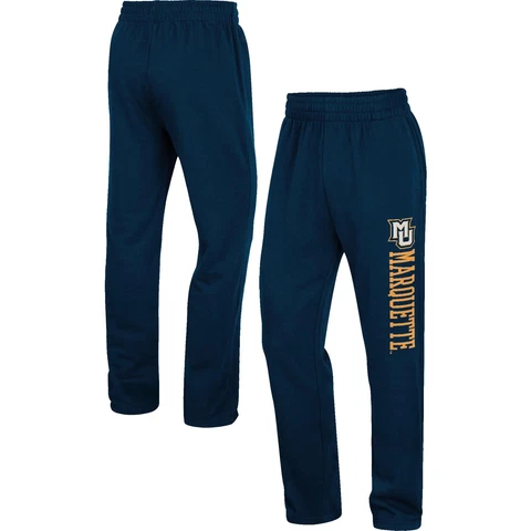 Men's Colosseum Blue Marquette Golden Eagles Wordmark Pants Cover