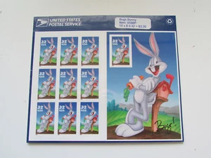 Vintage USPS Bugs Bunny Complete Sheet 1997 32 Cent Stamps Set of 10 - Picture 1 of 4