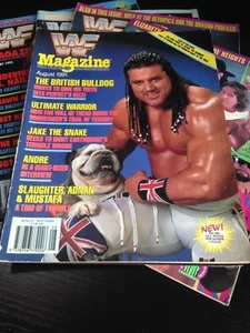 Revista WWF WWE AGOSTO 1991 Bulldog Británico + Catálogo de Mercancías - Imagen 1 de 3