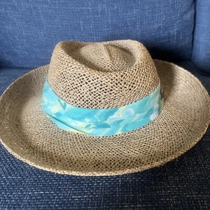 Panama Jack Men's or Women's Open Weave Straw Hat Tropical Ribbon Size L/XL - Picture 1 of 9