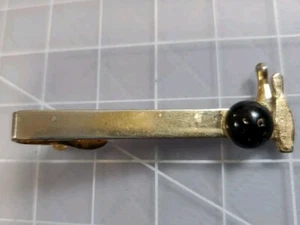 Vintage Swank Bowling Theme Pin Ball Gold tone Tie Bar Clasp - Picture 1 of 4