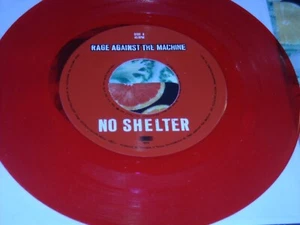 45RPM.  NO SHELTER.  RED VINYL.  RAGE AGAINST THE MACHINE. - Picture 1 of 2