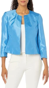 NEW KASPER CAREER BLUE OPEN FRONT JACKET BLAZER SIZE 16 $129 - Picture 1 of 4