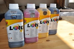 Eco Lösungsmittel Tinte für Roland, Mimaki, Mutoh, Epson DX4/5/7 (CMYK & Reinigungslösung) - Bild 1 von 14