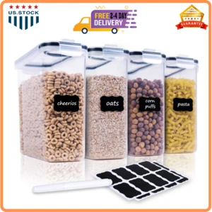 Cereal Containers Storage Set - 4 Piece Airtight Large Dry Food Storage Conta... - Picture 1 of 8