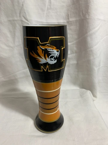 Missouri University MU Tigers Hand-Painted Pilsner Glass by Boelter Brands NIB Cover