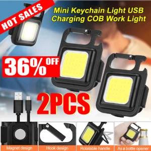 Mini COB LED Portachiavi Luce Torcia USB Ricaricabile Torcia Magnetica Lampada da Lavoro - Foto 1 di 17