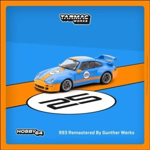 TARMAC WORKS Porsche 911 993 rimasterizzata da Gunther Werks GULF HOBBY64 - Foto 1 di 5