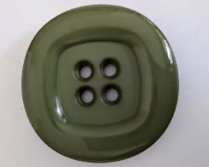 Round Shiny Green 1 3/4" (45MM) Button- Dill Buttons - Picture 1 of 2
