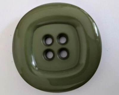 Round  Shiny Green  1 3/4" (45MM) Button- Dill Buttons     - Image 1 of 2