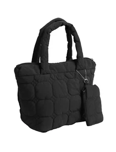 Mini bolso acolchado de color liso con cierre de cremallera - Imagen 1 de 3