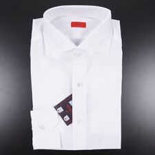 Isaia Modern 'Mix Fit' Solid White Lightweight Cotton Dress Shirt 17.5 (Eu 44)
