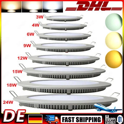 LED Panel Recessed Ceiling Light Recessed Lamp Square Round Spot Flat Slim - Image 1 of 4