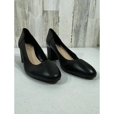 Nine West Mujer Adeline Cuero Negro Bloque Tacones Talla 11M Foto 1 de 4