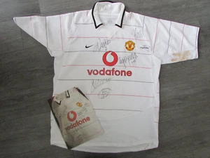Manchester United Vodaphone Multi handsigniert von 6 Spielern Fußballtrikot XL - Bild 1 von 17
