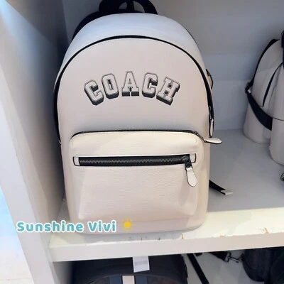 NWT Coach West Backpack With Varsity Motif CAK14 Gunmetal/Chalk/Black - Image 1 of 4