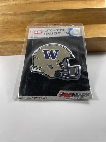 NEW NCAA University of Washington Huskies 3D COLOR ALUMINUM HELMET AUTO EMBLEM Cover