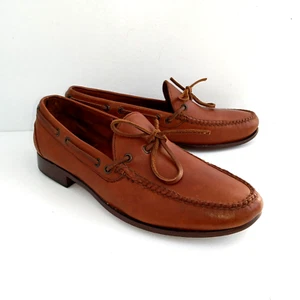 Vintage Polo Ralph Lauren Moccasin Loafer Shoes Men’s Size 11D Brown Leather - Picture 1 of 12