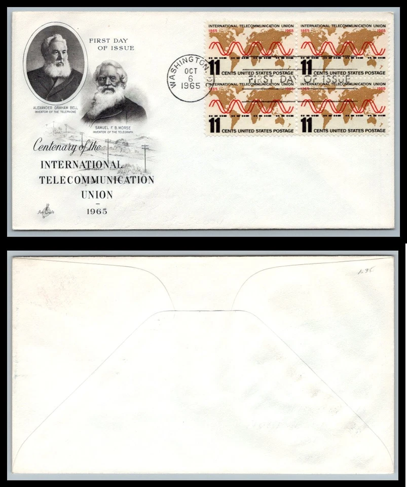 US FDC # 1274 11c Telecommunications   ArtCraft   1965, 9p8029 - Image 1 of 1