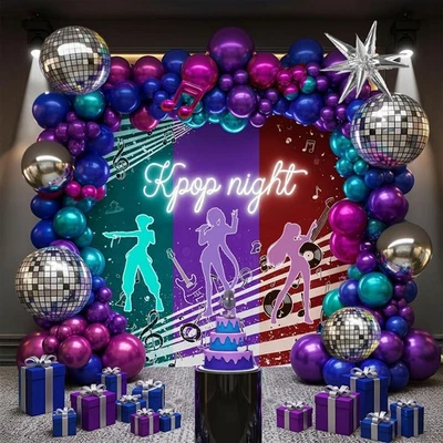 Kit Guirnalda Globo Colorido Metálico 135 Piezas con Cromo Morado Rosa Azul Té... Foto 1 de 4