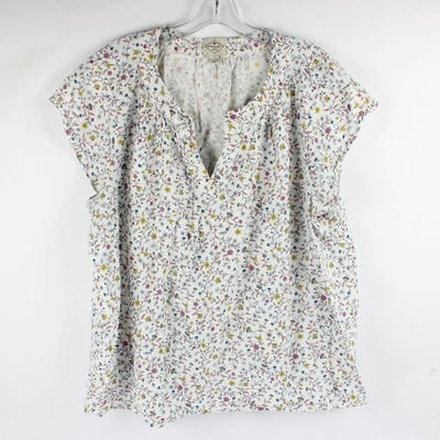 St John's Bay Floral Short Sleeve Blouse Top Womens Size 1X - Image 1 of 4