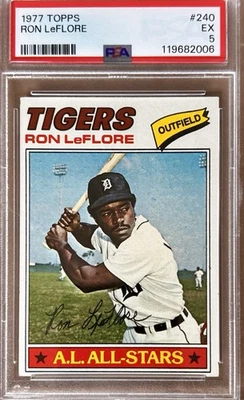 1977 Ron LeFlore Card - Detroit Tigers All-Star - PSA 5 - Excellent Condition! - Image 1 of 2